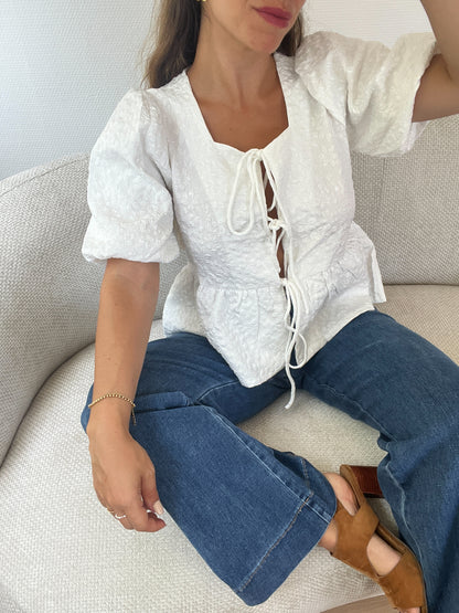 Blouse péplum blanche Giulia