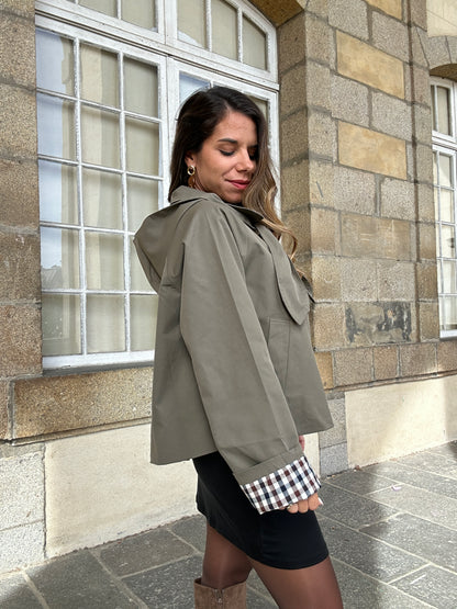 Veste à capuche amovible Garance kaki