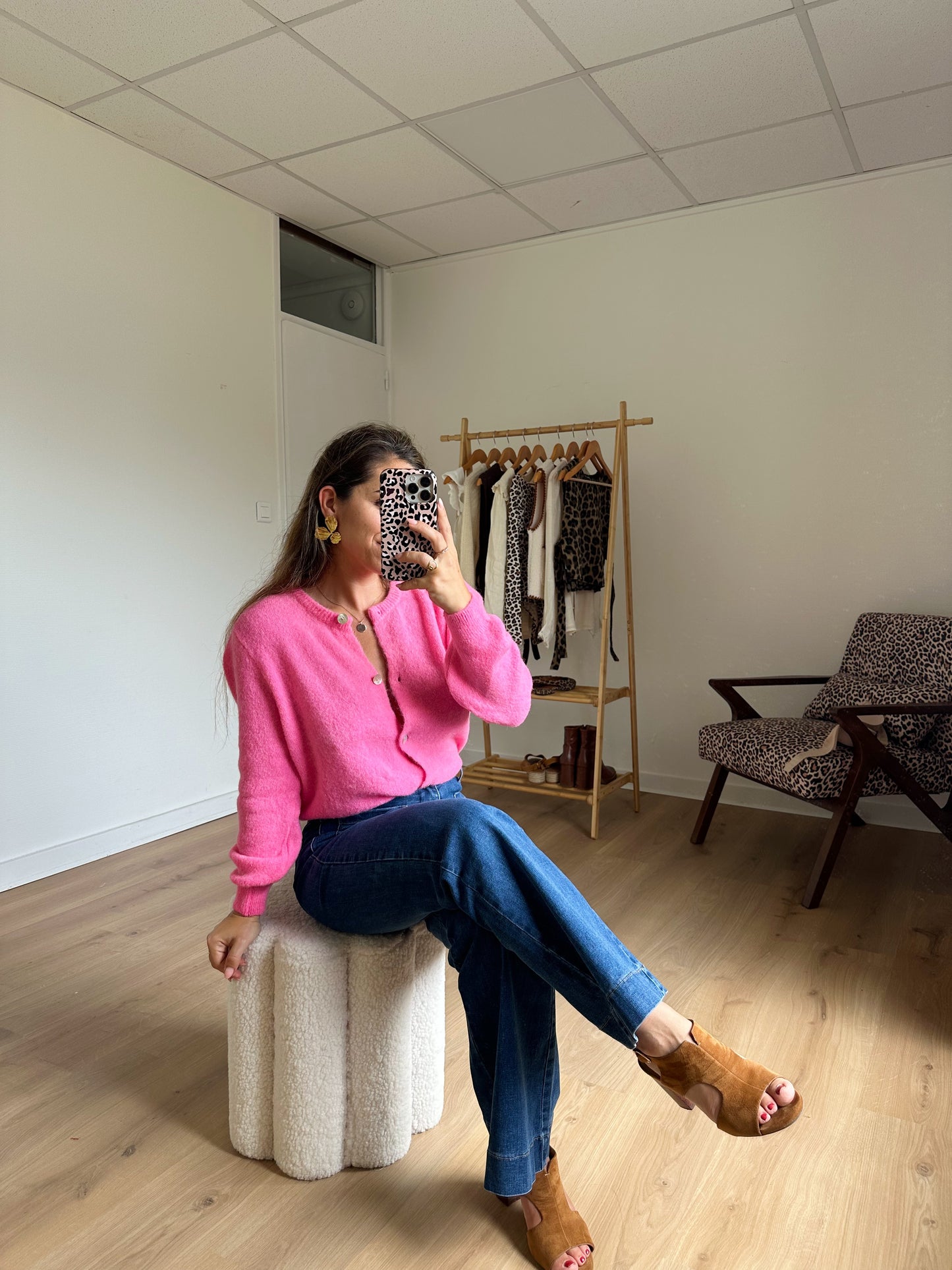 Maille en laine Léonie rose bonbon