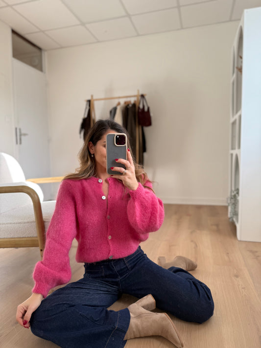 Maille en laine Bianca rose bonbon