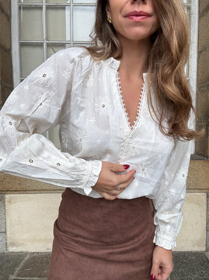 Blouse brodée Amaya