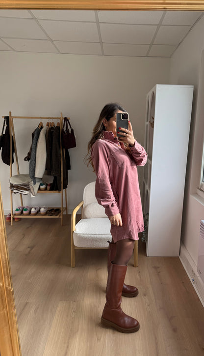 Robe en velours rose Alba