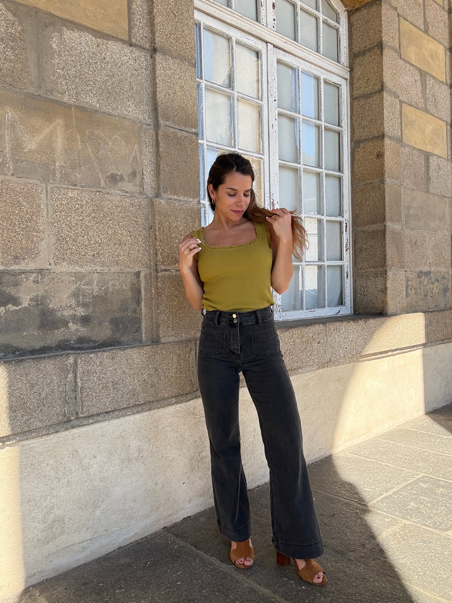 Top nora vert olive