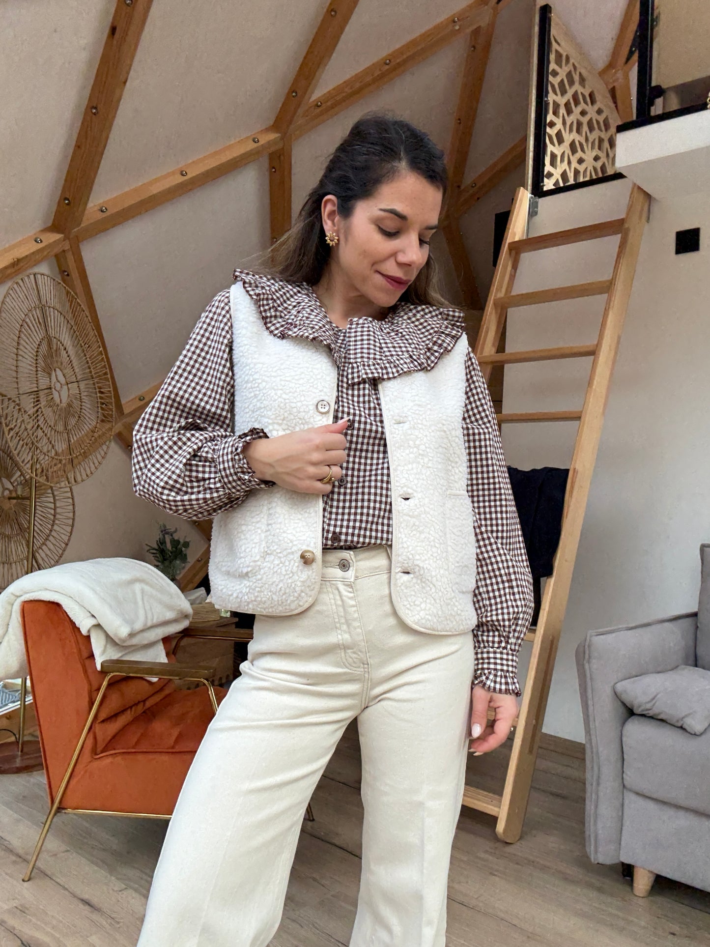 Gilet berger Arianne écru