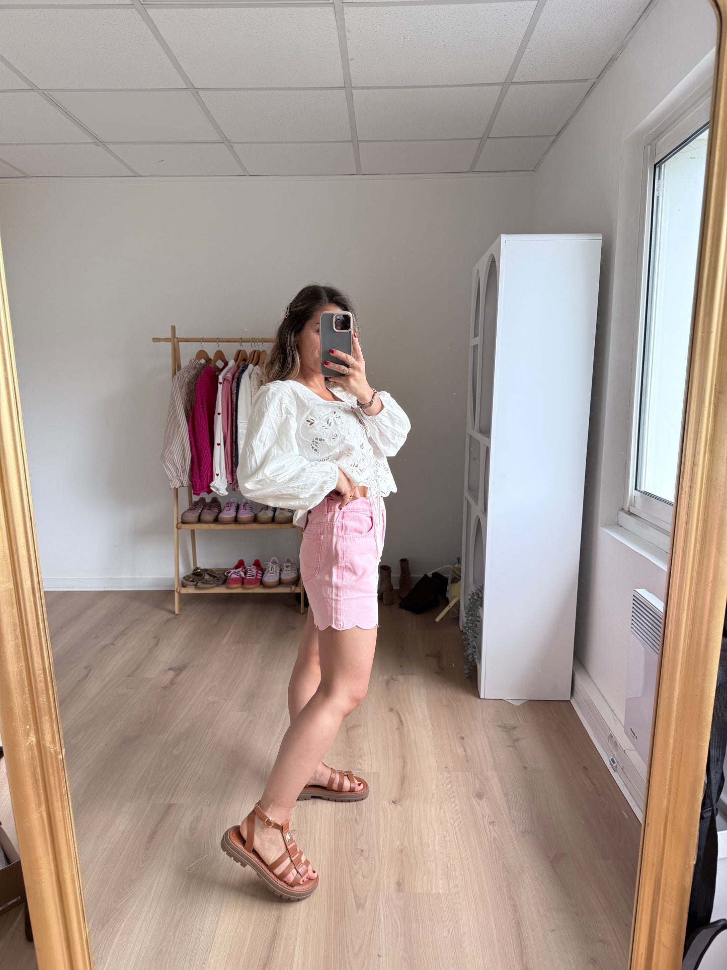 Short en jean Pippa rose