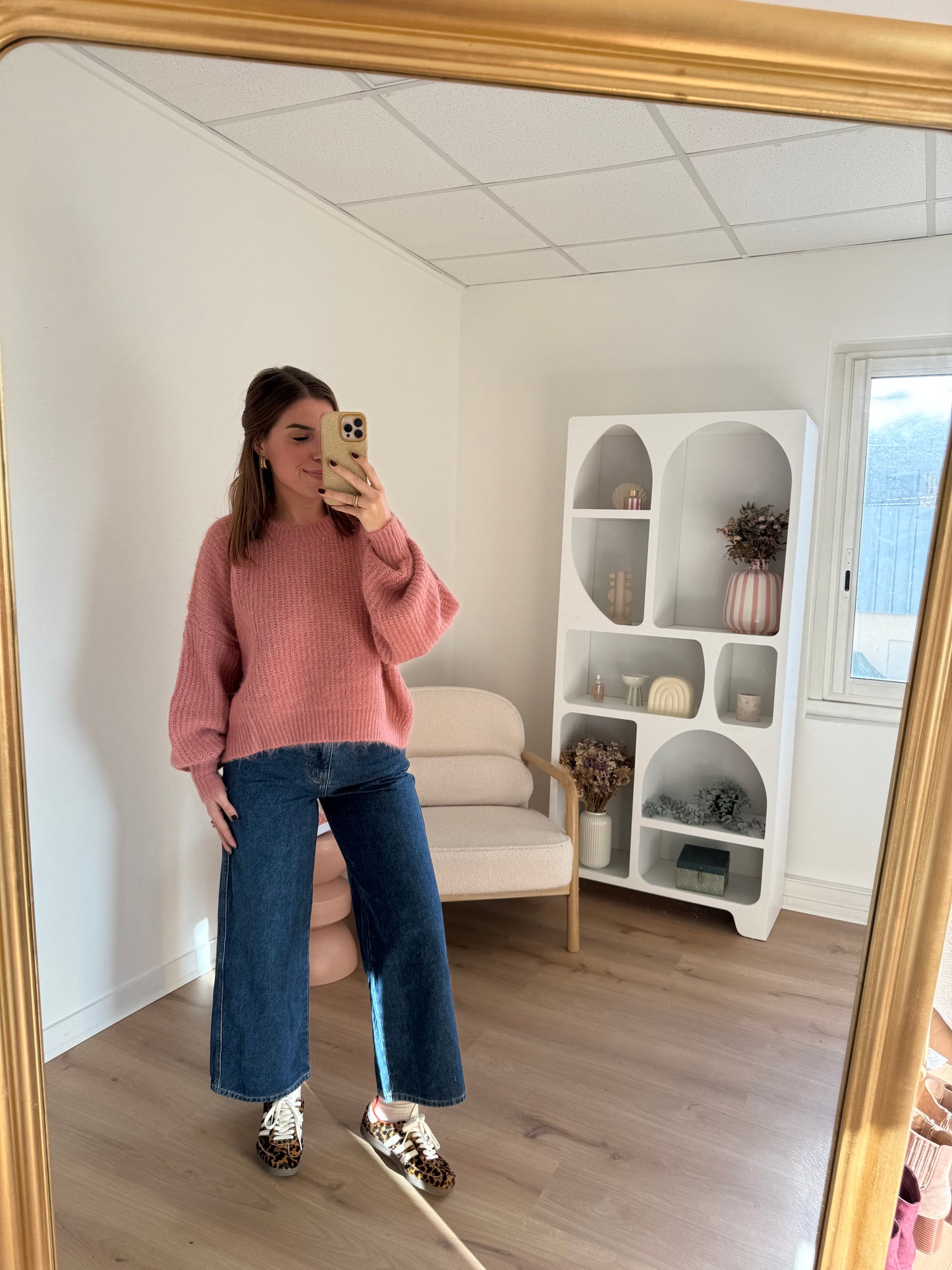 Pull en maille Jade vieux rose