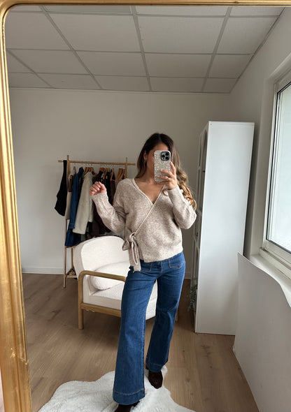 Cardigan à noeud Chloé taupe