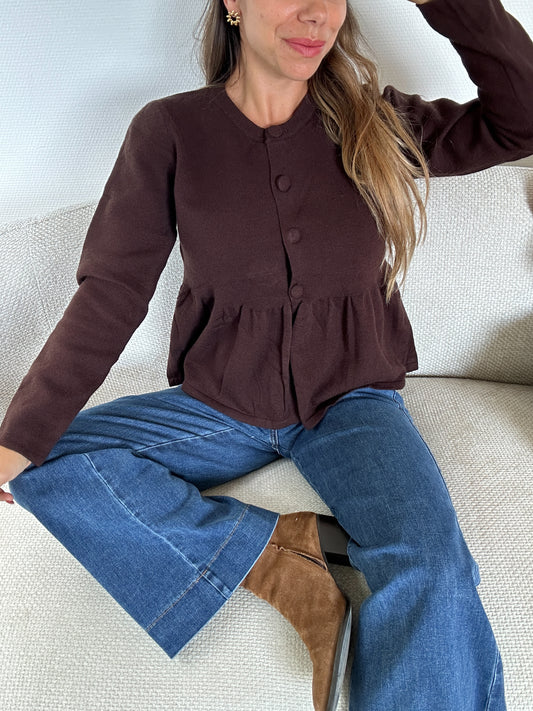 Blouse en maille Eva chocolat