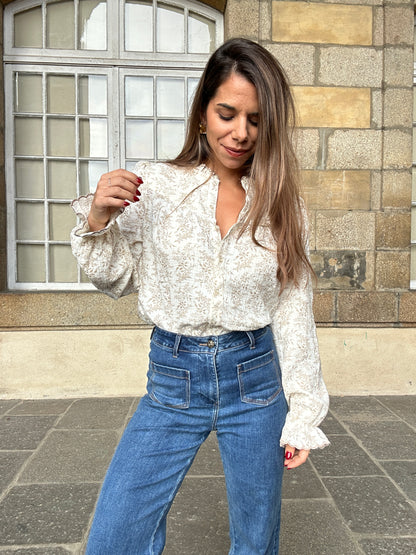 Blouse fleurie Amélia beige