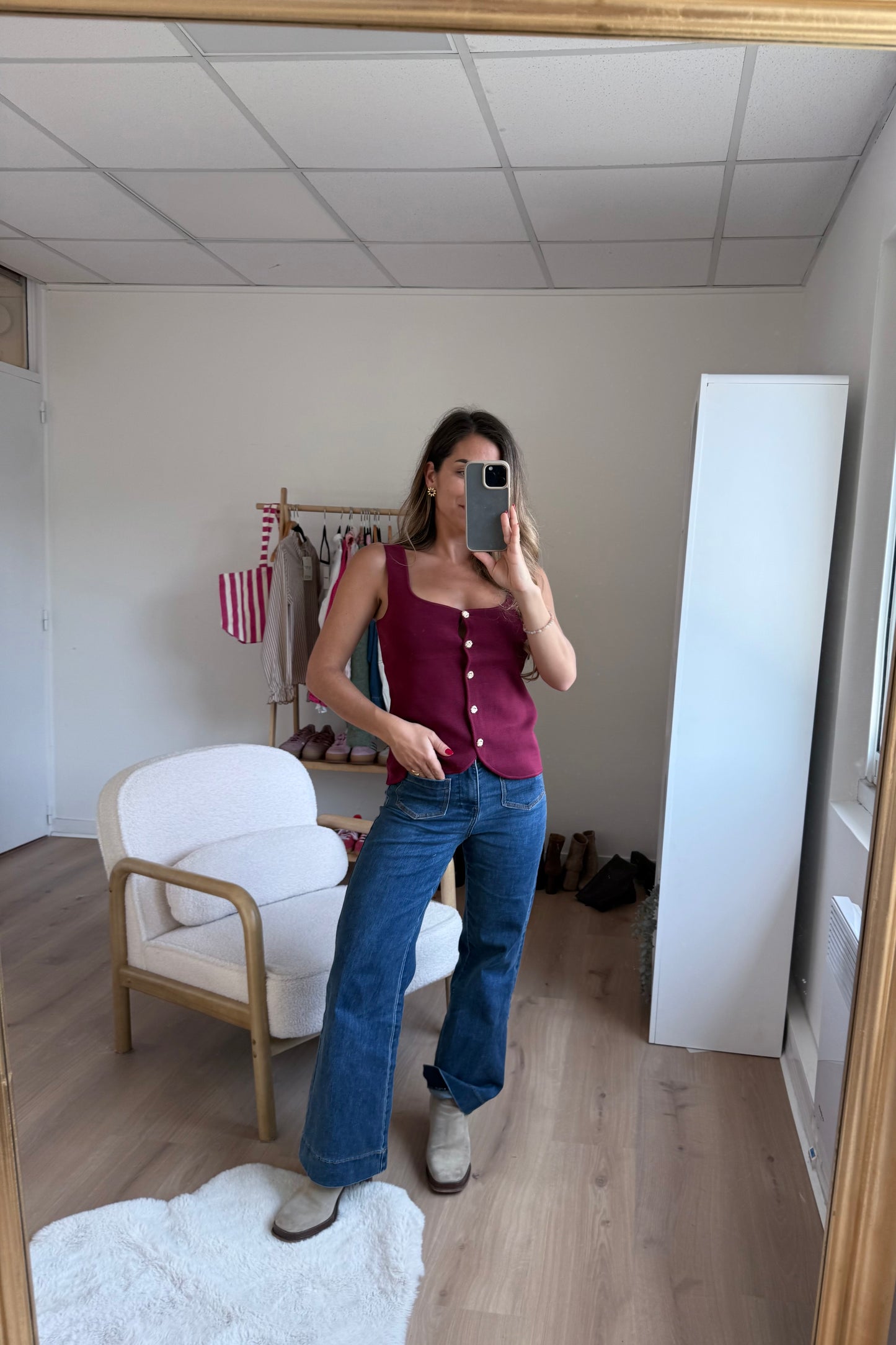 Top Ambre bordeaux