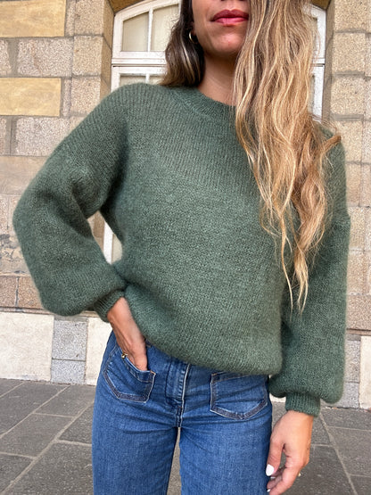 Maille en mohair et laine Gaia kaki