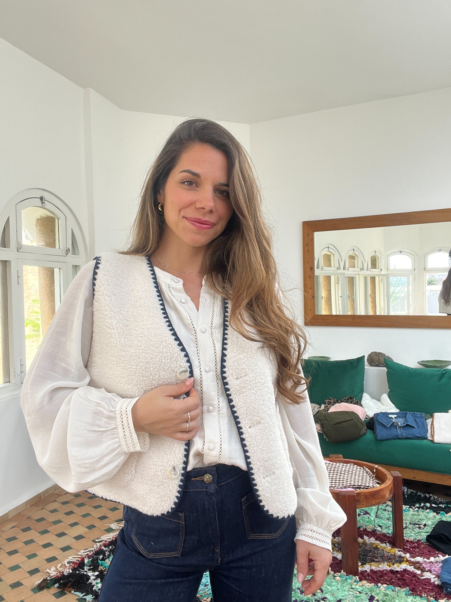 Gilet berger Perrine bleu marine