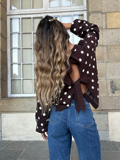Pull à pois chocolat Zélie