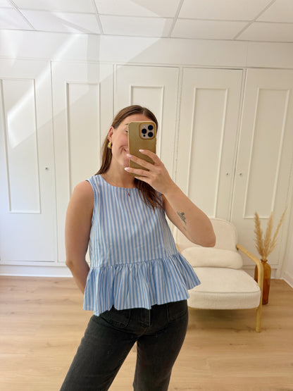Top rayé Raquel bleu