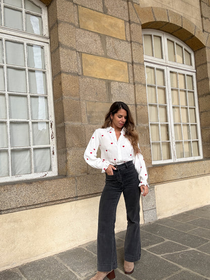 Blouse Victoire cœur en gaze de coton