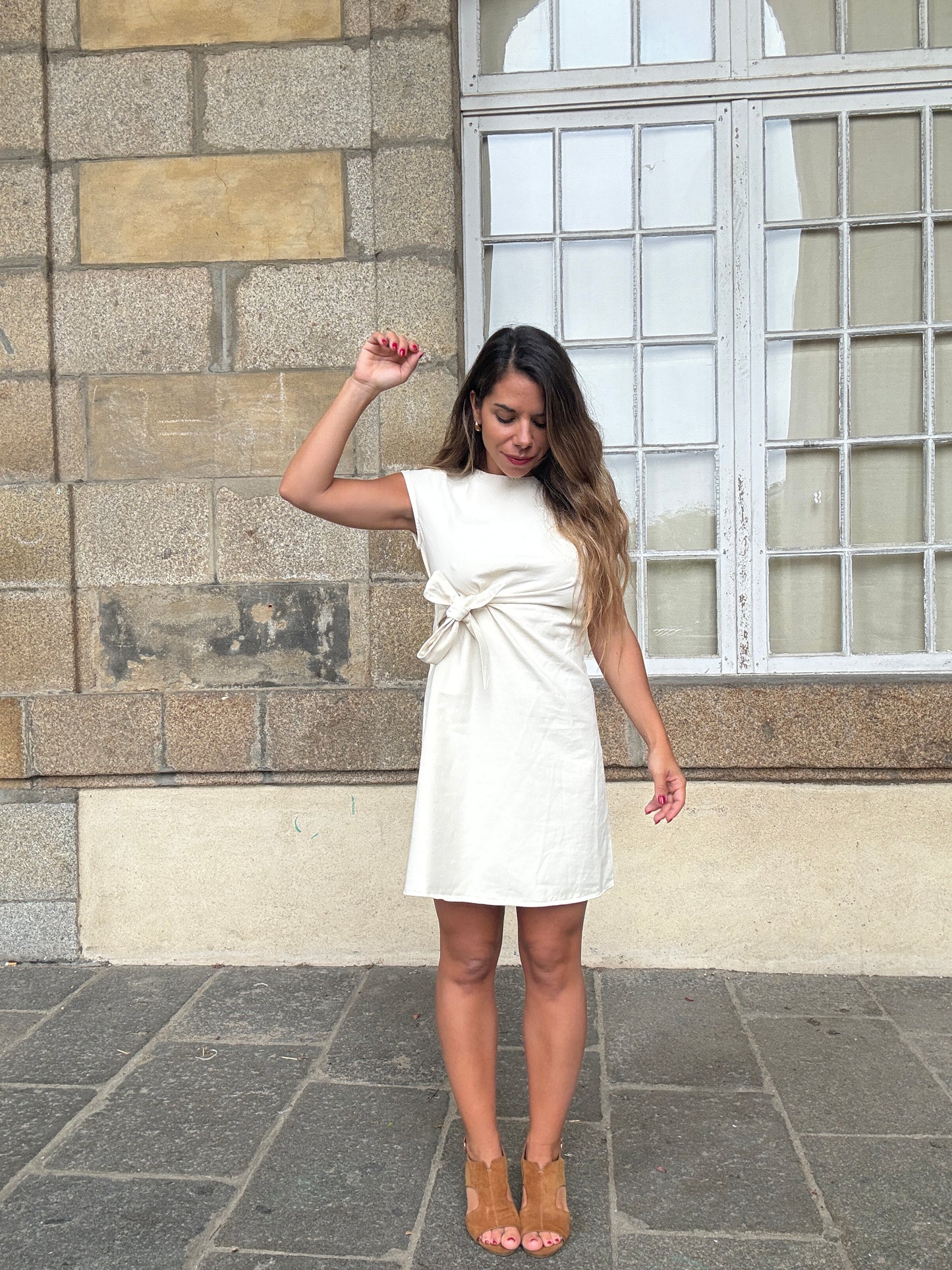 Robe courte Carlota beige