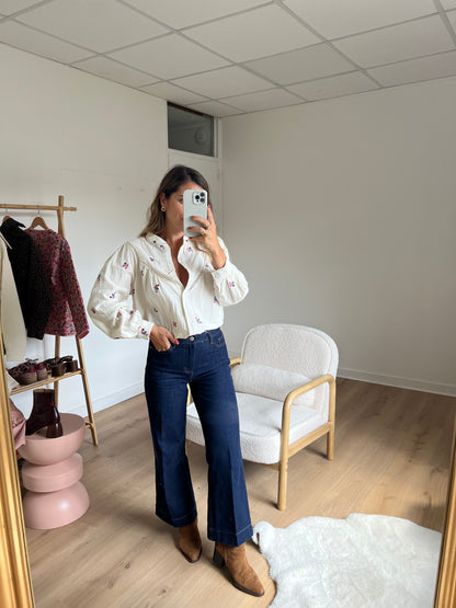 Blouse brodée fleurie Paula