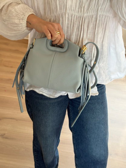 Sac à main en cuir Jodie bleu pastel