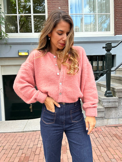 Cardigan Charlie vieux rose