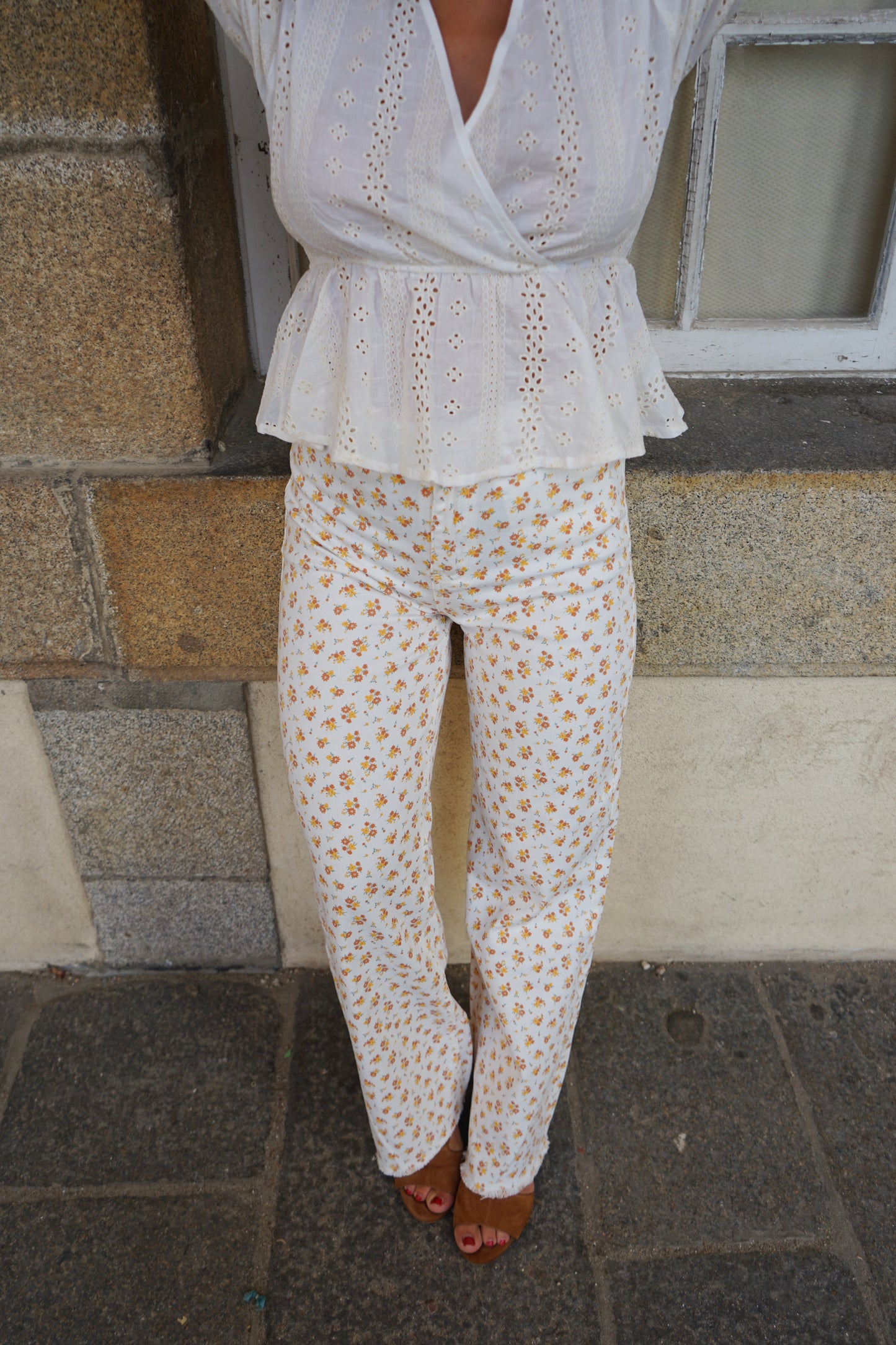 Jean flare à fleurs Maria