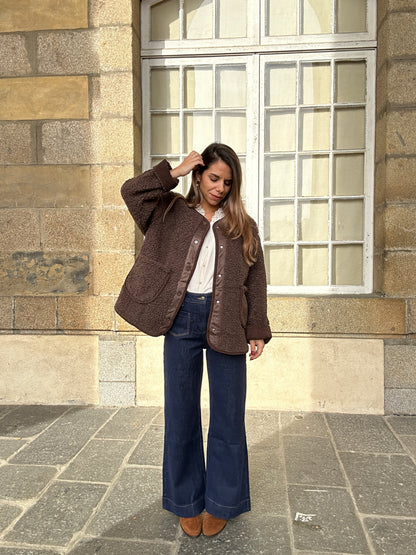Veste moumoute Esmée marron