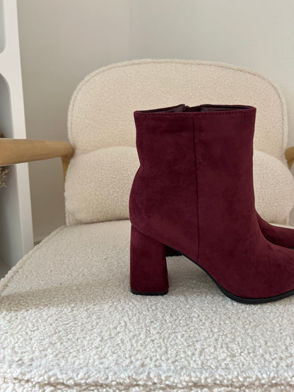 Bottines en suédine Mia bordeaux