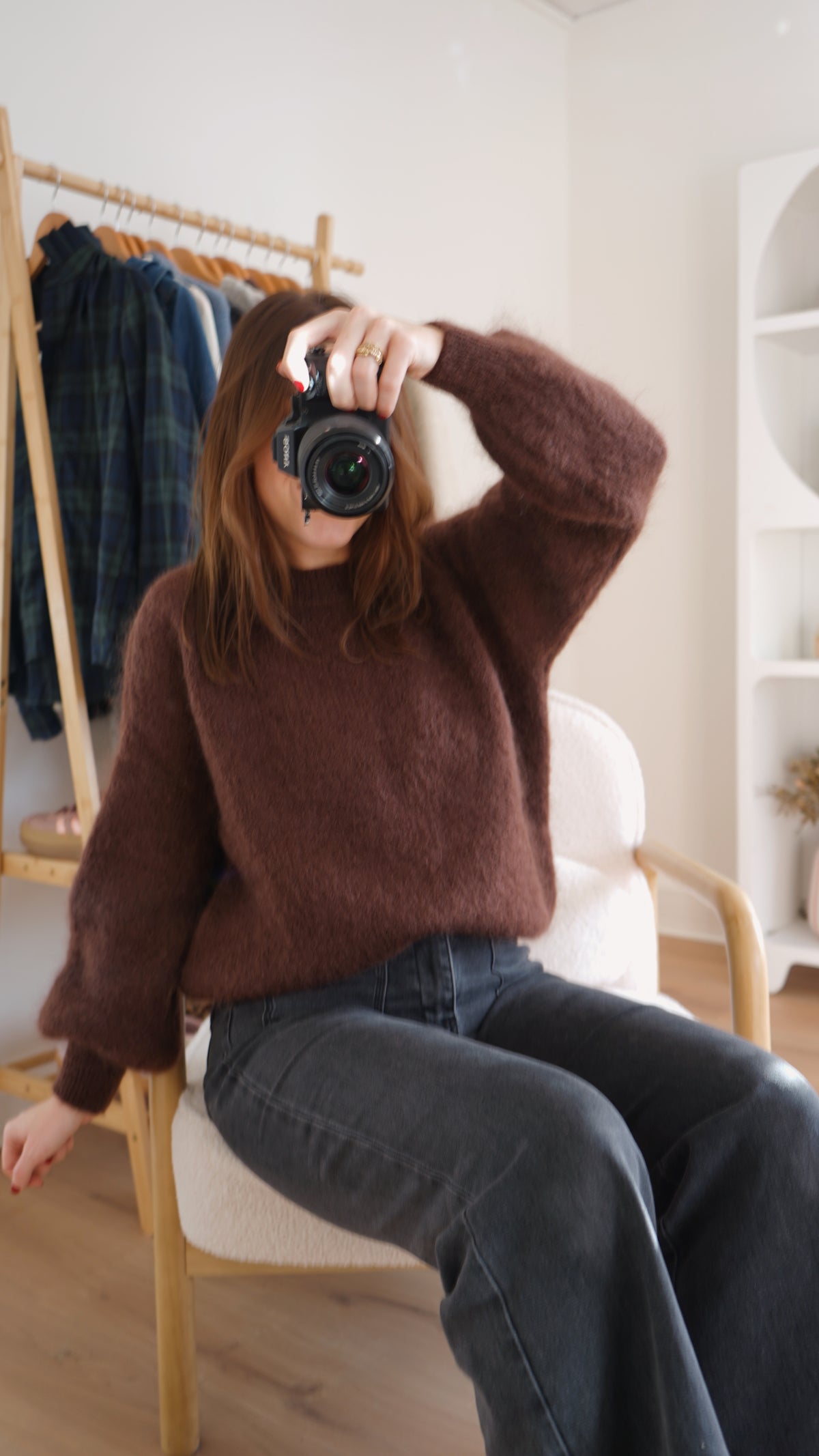 Maille en mohair et laine Gaia chocolat