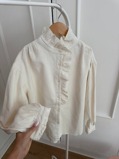 Blouse à col volanté Margaux blanche
