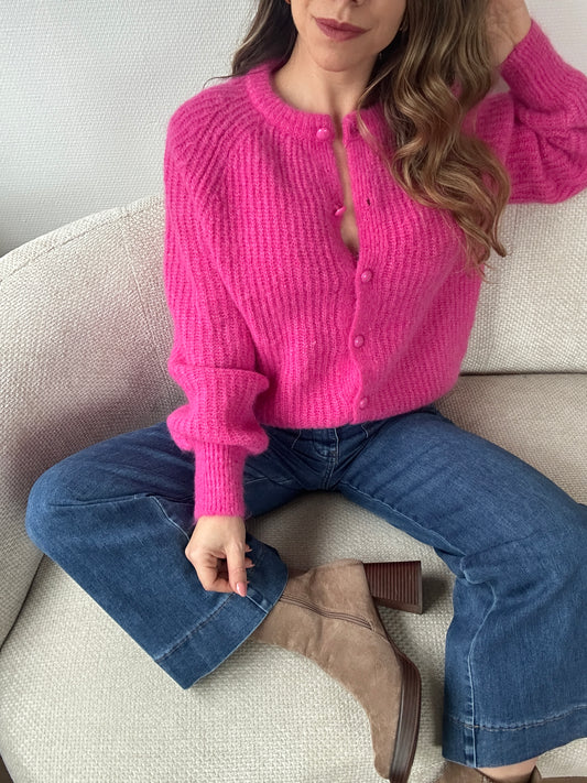 Cardigan Irène fuschia