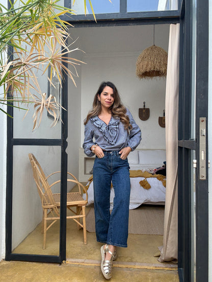 Blouse Stella vichy bleu marine