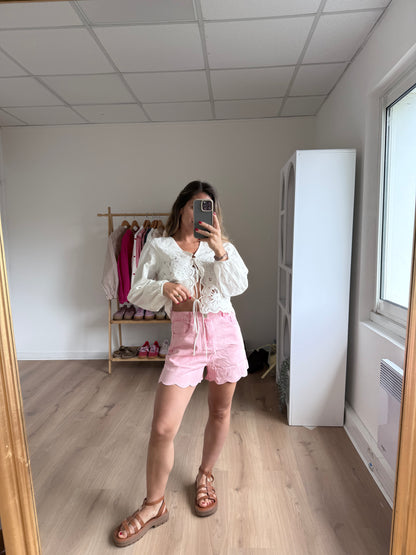 Short en jean Pippa rose