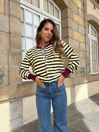 Cardigan rayé Juline
