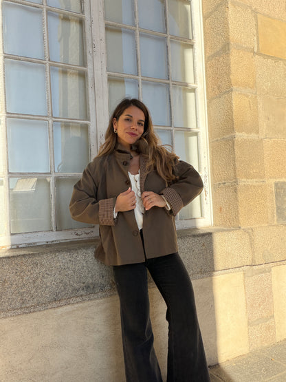 Veste trench Alice en coton kaki