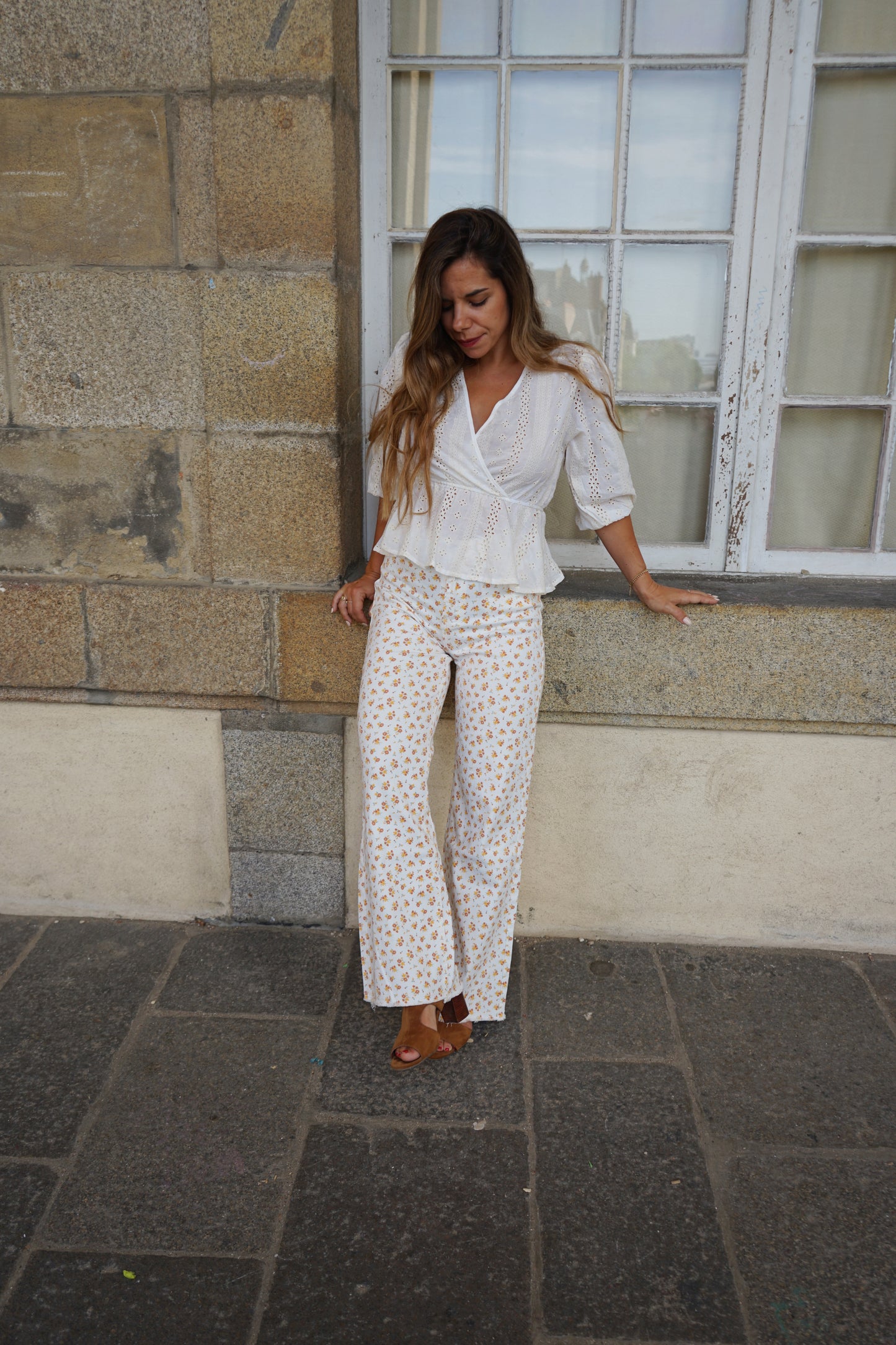 Jean flare à fleurs Maria