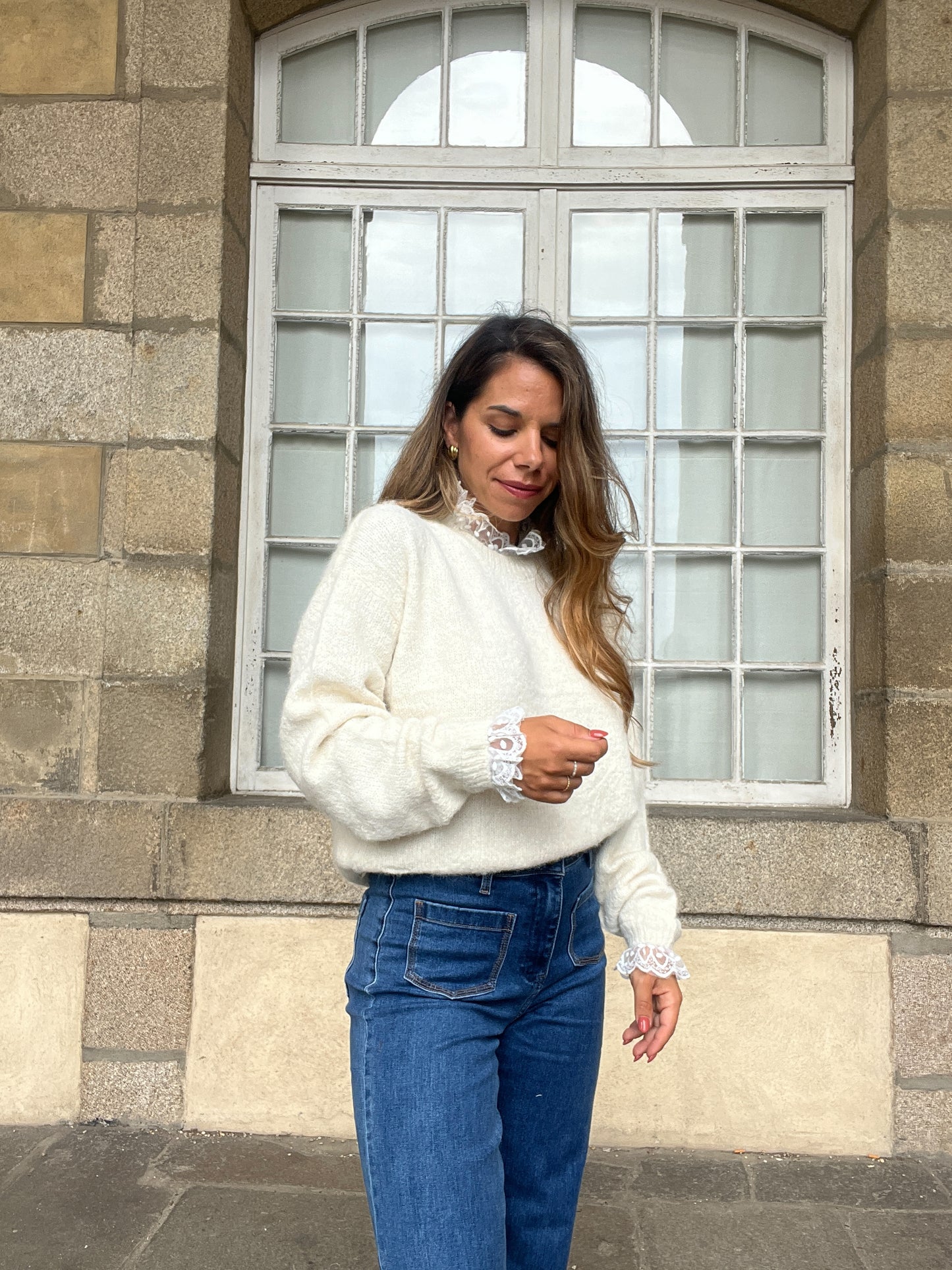 Pull avec dentelle Camille