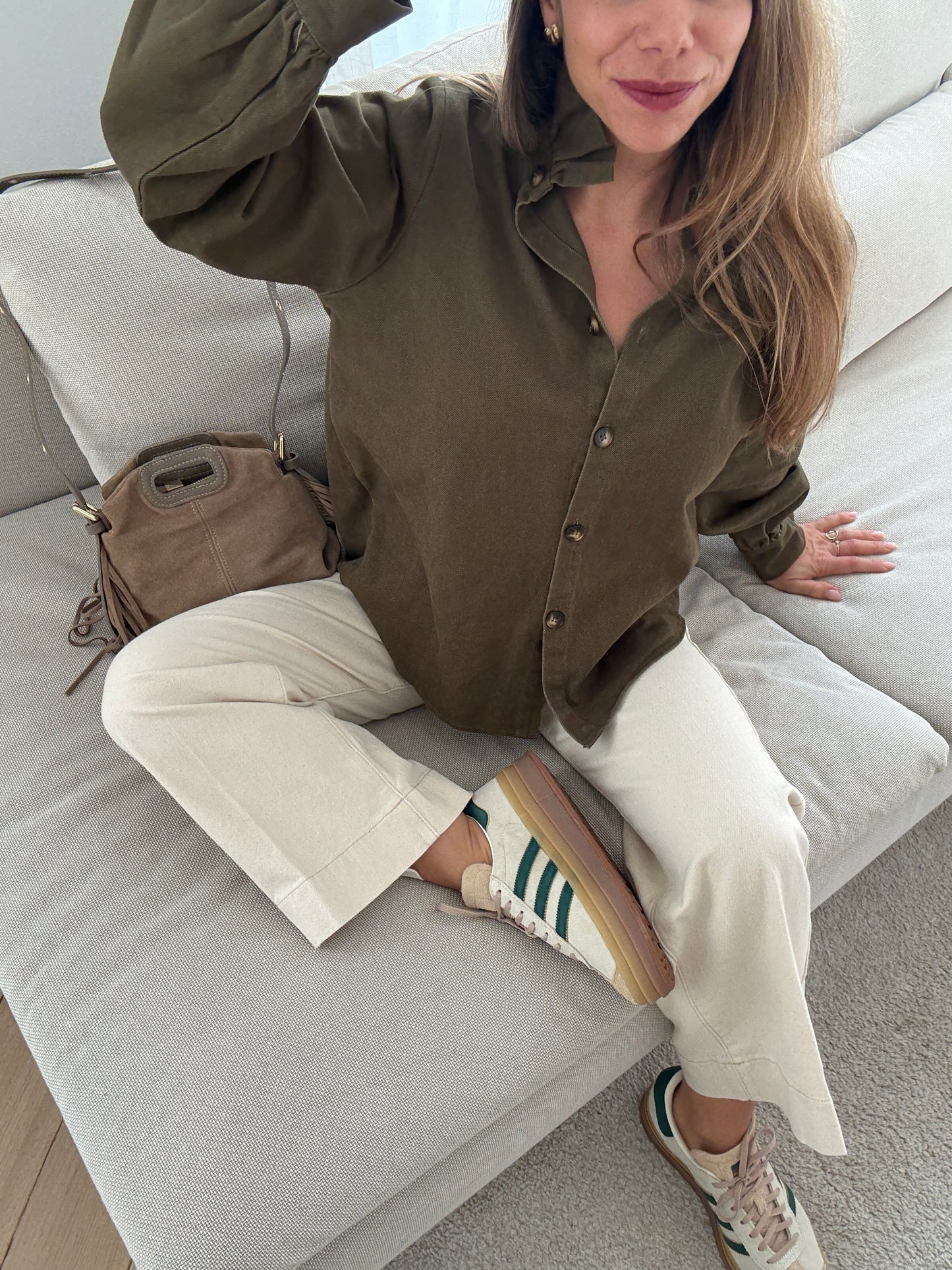 Veste en jean Céleste kaki