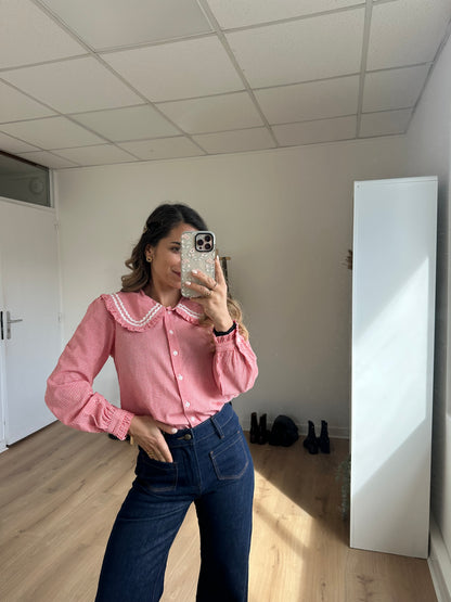 Blouse vichy col Claudine Anaëlle