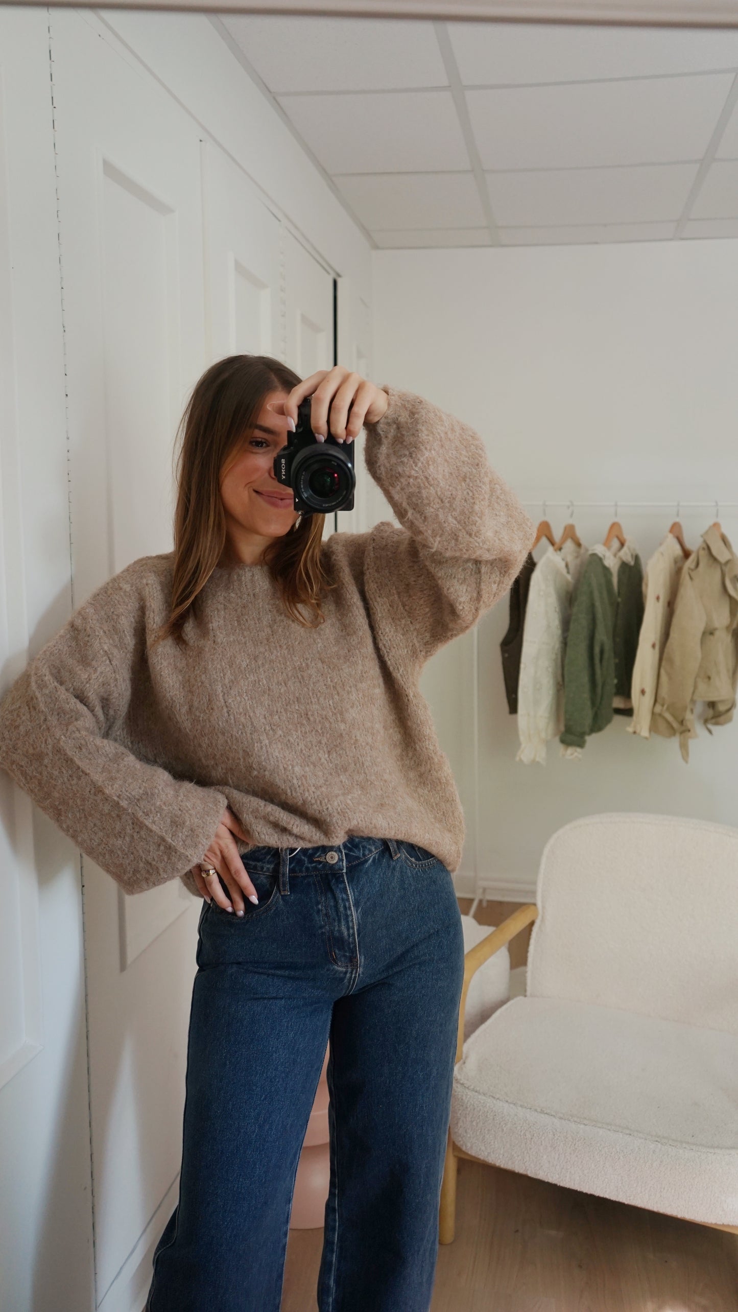 Pull en laine Taupe Henri