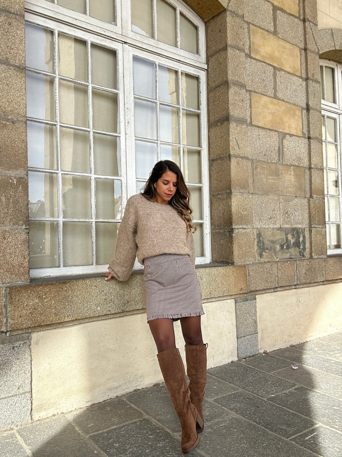 Bottes en suédine Eline camel