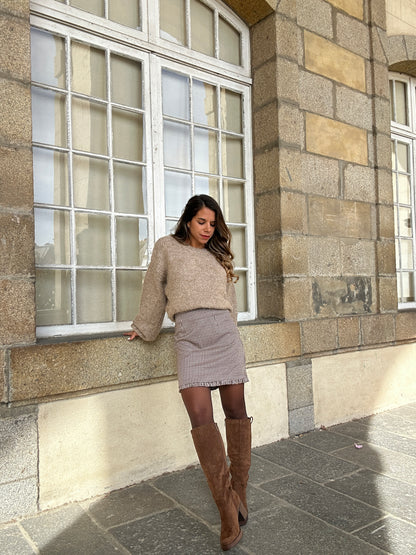 Bottes en suédine Eline camel