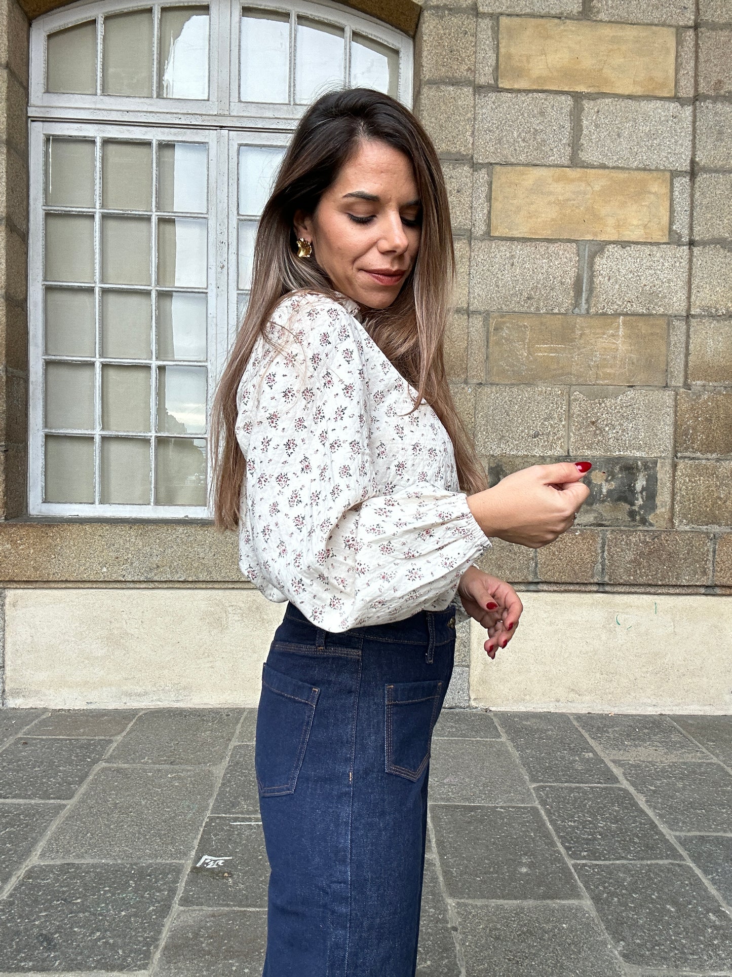 Blouse en coton Rose