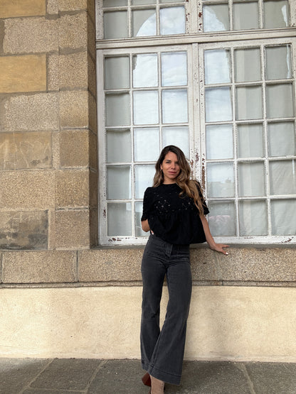 Top dentelle péplum Mira