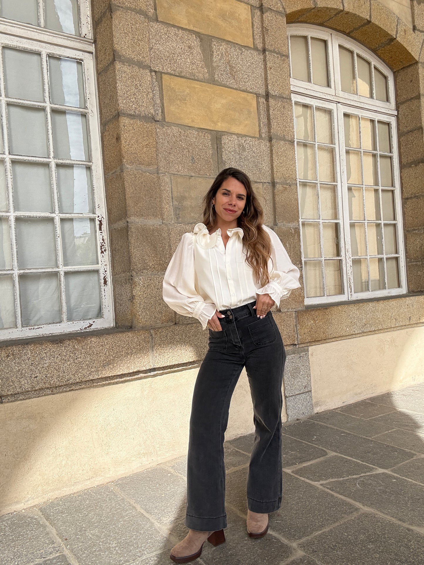 Blouse Brune écru
