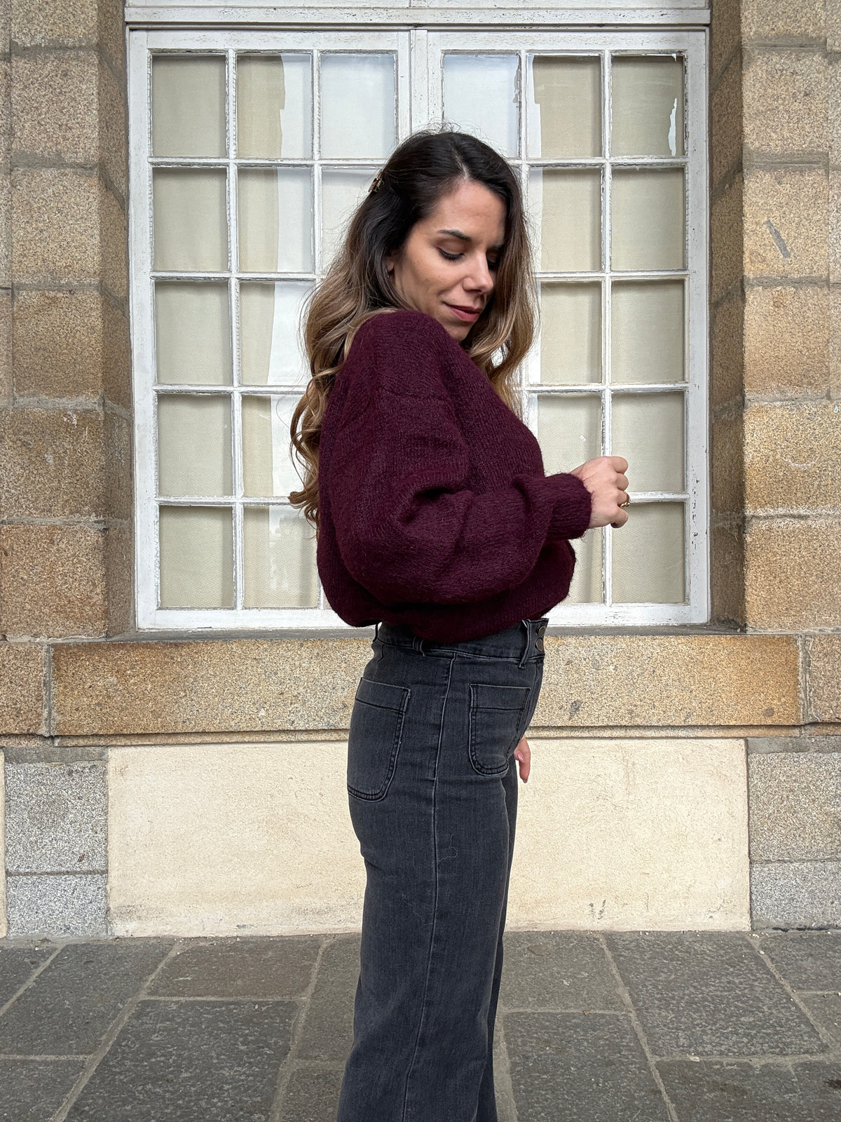 Cardigan Agatha bordeaux