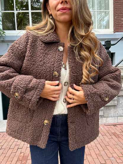 Veste moumoute chocolat Juliette