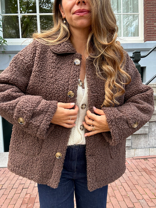 Veste moumoute chocolat Juliette