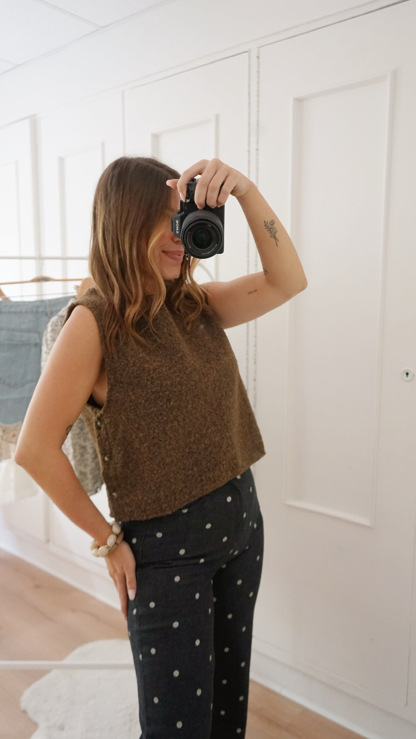 Pull sans manches Louisa marron