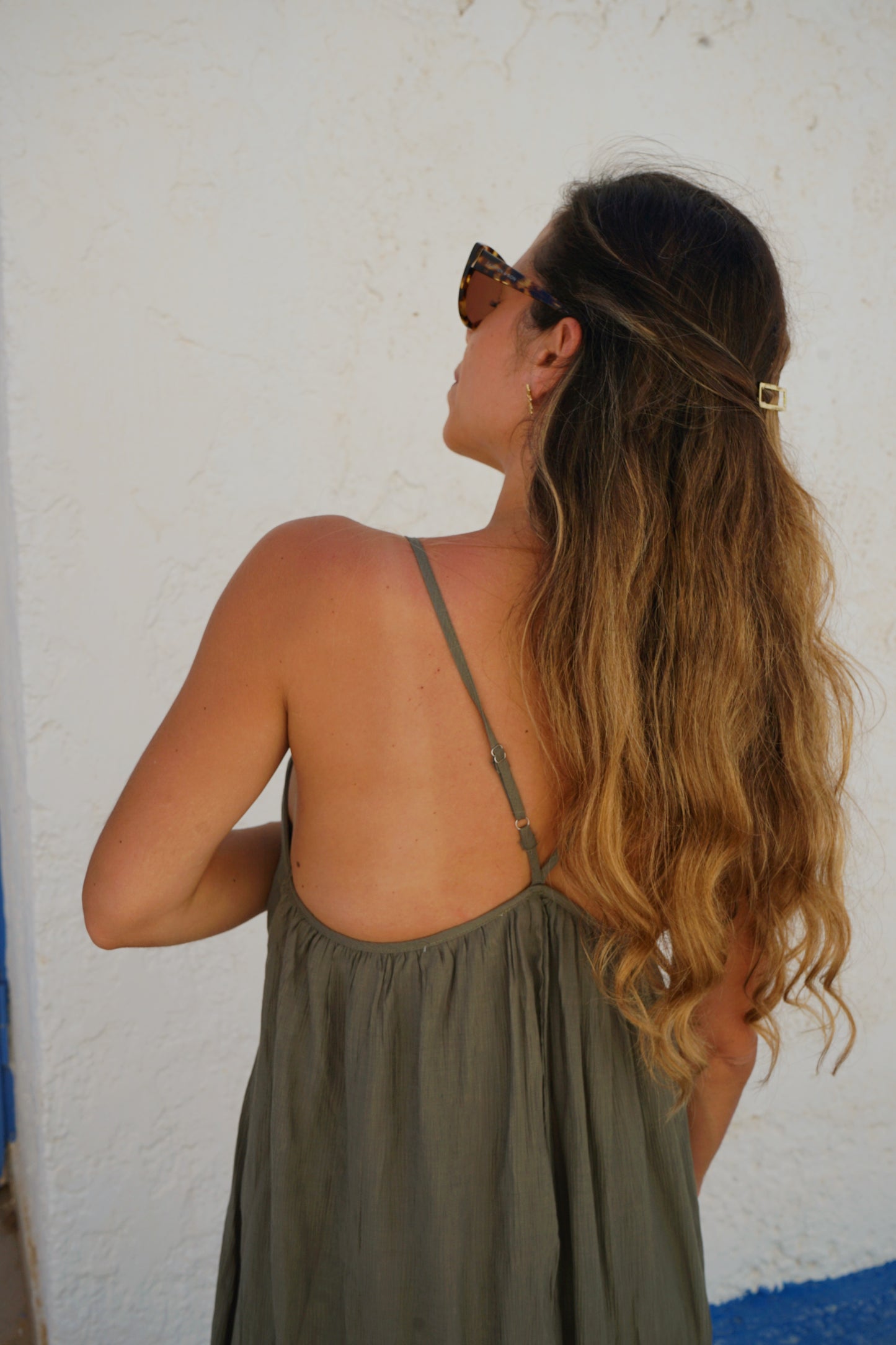 Robe longue Stella kaki