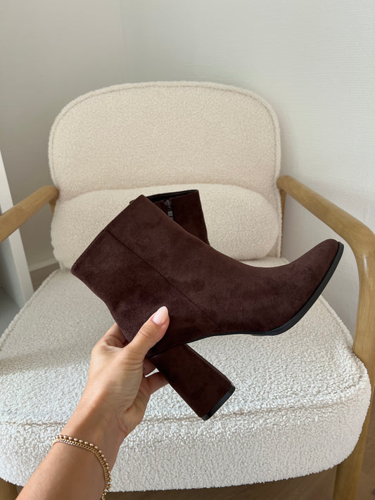 Bottines en suédine Mia marron