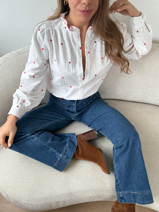 Chemise volants cœur Garance